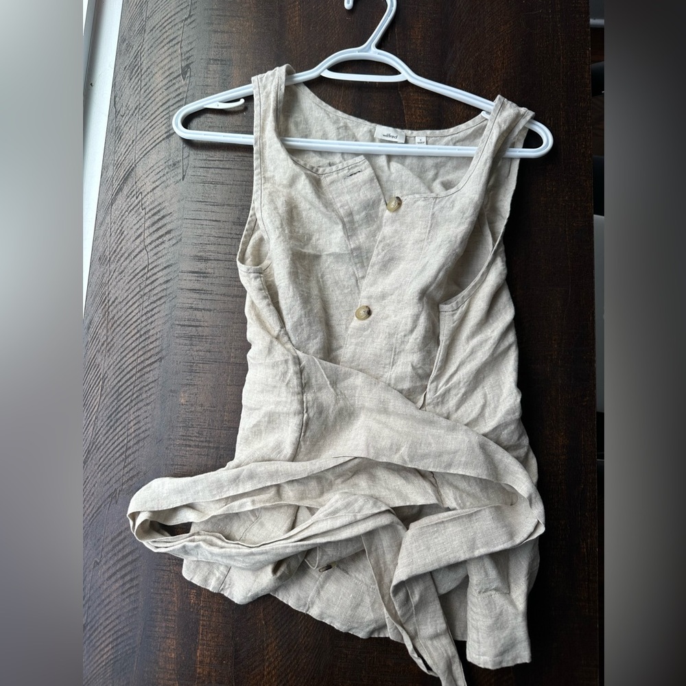 Aritzia linen wrap top Wilfred